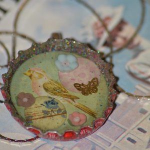 Feminine Bottle Cap Charm